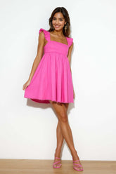 Ready For Brunch Mini Dress Hot Pink